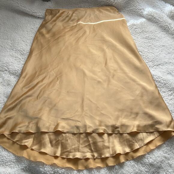 Abercrombie‎ & Fitch Elevated Satin Maxi Skirt Size XL In Yellow - Picture 1 of 6